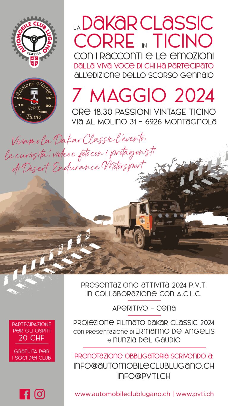 7 maggio 2024 – La Dakar Classic corre in Ticino