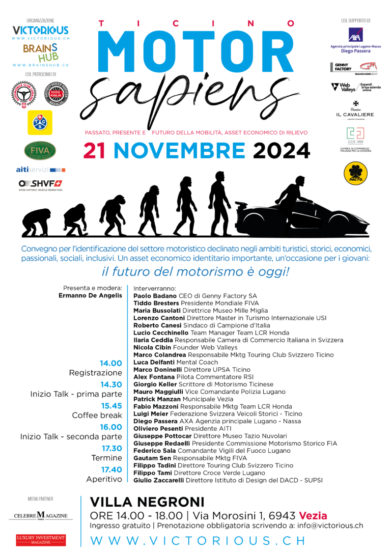 Passato, presente e futuro della mobilità: giovedì 21 novembre Motor Sapiens, il talk patrocinato da ACLC